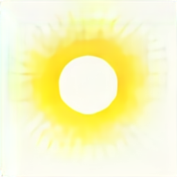 a sun icon, a bright yellow sun vector graphic